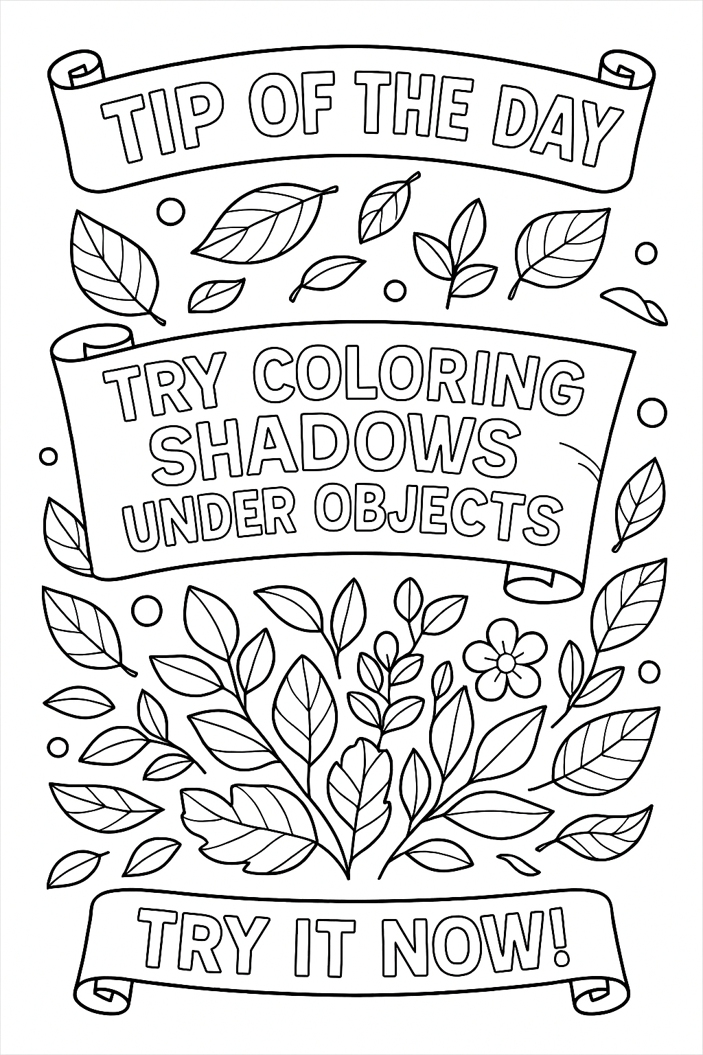 Daily Tip #13 - Try coloring shadows under objects