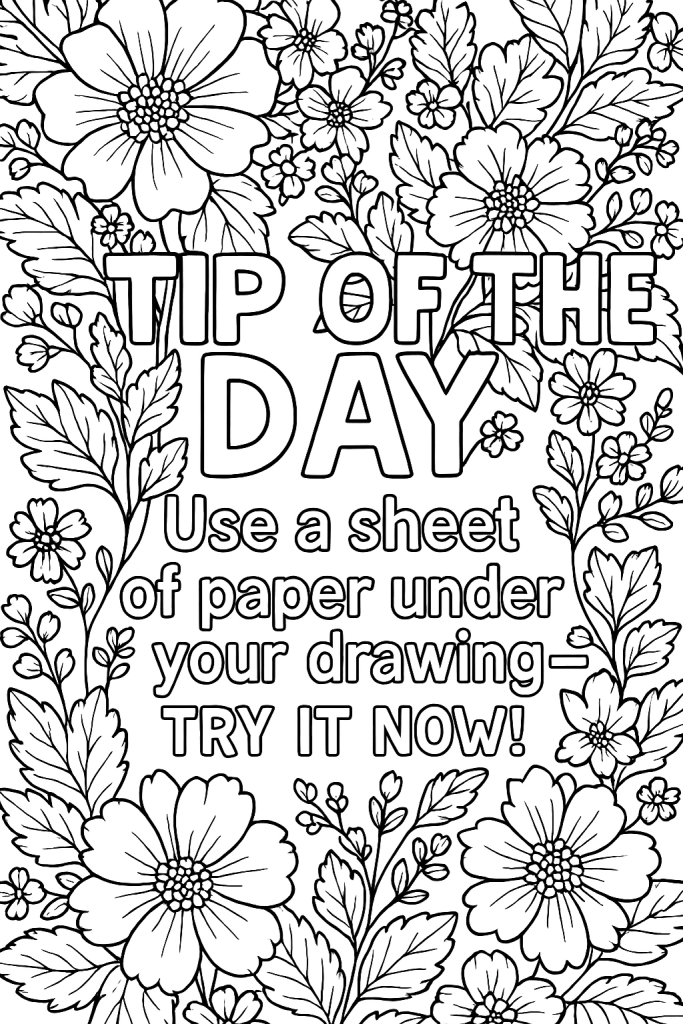 Daily Tip #2 - Use a sheet of paper under your drawing