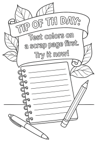 Daily Tip #11 - Test colors on a scrap page first.