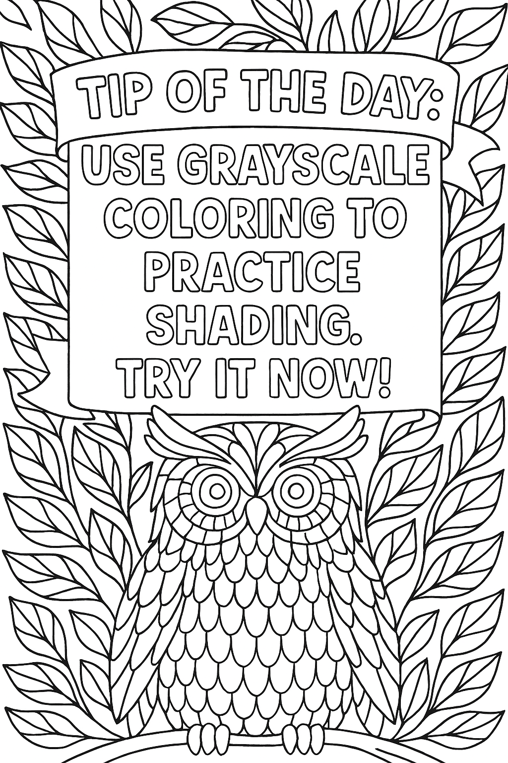 Daily Tips #26 - use grayscale coloring to practice shading.
