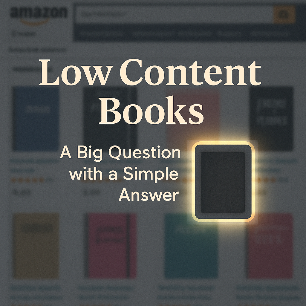 Amazon search results with glowing book