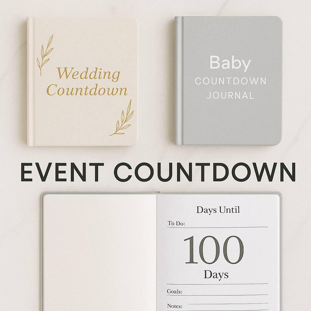 Wedding and event countdown books selling on Amazon KDP